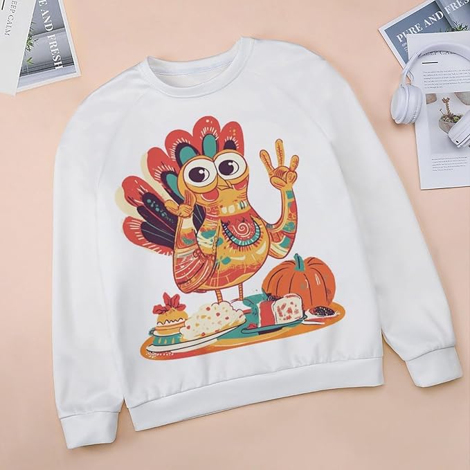 Thanksgiving Sweatshirt for Women Crewneck Pullover Casual Graphic Long Sleeve Shirts Sweater