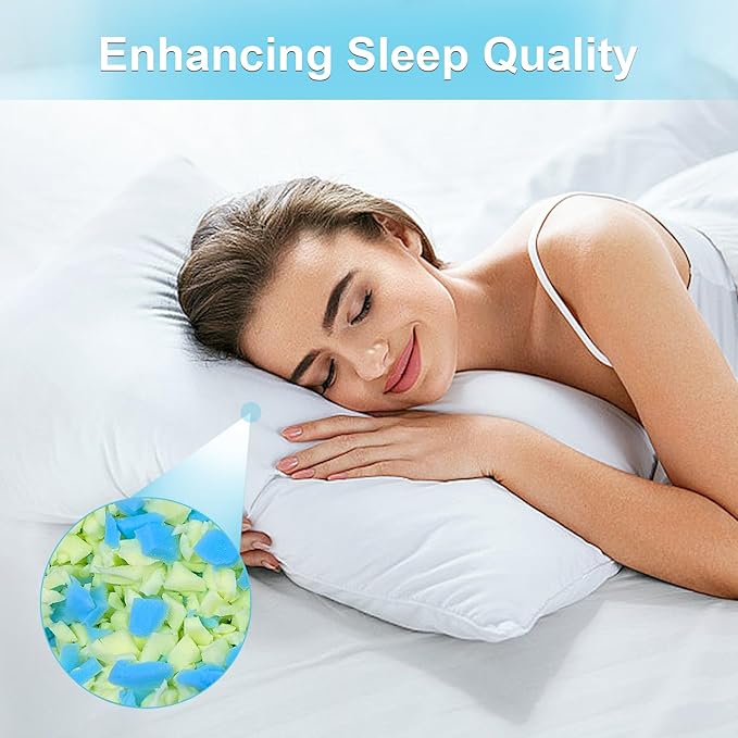 30LBS Bean Bag Filler – Shredded Memory Foam Refill with Cooling Gel, Soft & High Resilience Foam Filling for Bean Bag Chair, Couch Cushion, Pillow, Dog Bed & DIY Crafts