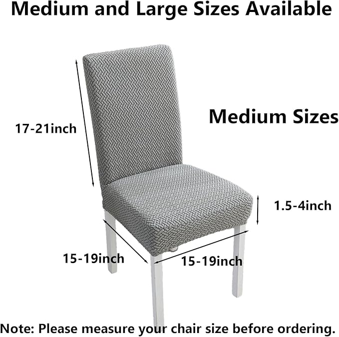 Dining Chairs Covers Set, Dining Room Chair Covers Stretch Seat Covers Parsons Chair Covers Slipcover Fundas Forros para Sillas de Comedor (Texture-Green,Medium (Set of 6))