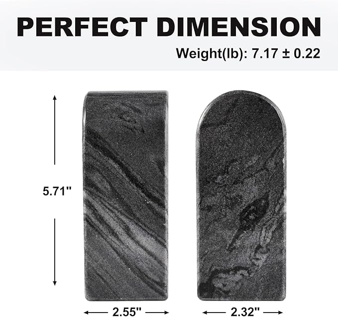 Koville African Natural Marble Bookends for Shelves, 7lbs Heavy-Duty Marble Book Holders, Decorative Book Ends, Bookshelf Apartment Decor for Normal Books/CD/Video Games