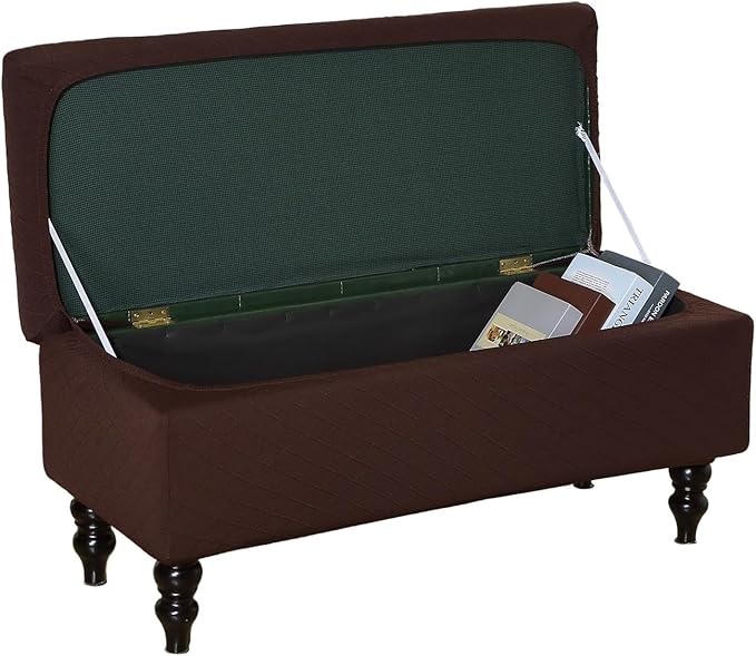 FUANGUI Ottoman Cover Stretch Storage Ottoman Bench Slipcover Printed Folding Storage Bench Ottoman Cover Footrest Stool Slipcover Footstool Protector Cover with Elastic Bottom, Large