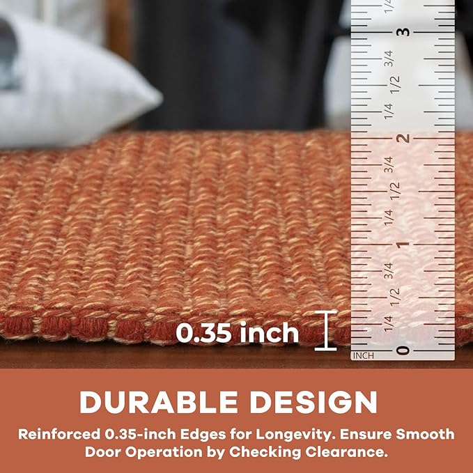 KOZYFLY Runners for Hallways 2x7 ft Washable Kitchen Runner Non Slip Rubber Backed Hall Runners Cotton Entryway Runner Rugs Floor Carpet for Indoor Backdoor Bedroom Kitchen, Orange/Tan