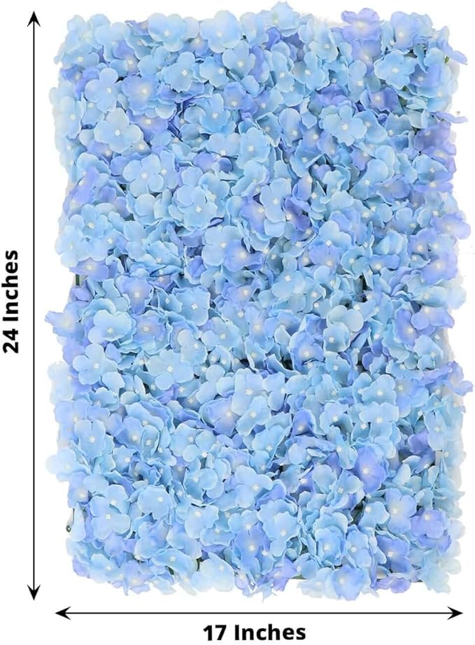 Efavormart 4 PCS Serenity Blue Silk Hydrangea Flower Mat Wall Wedding Event Decor for DIY Centerpiece Arrangement Party Decorations