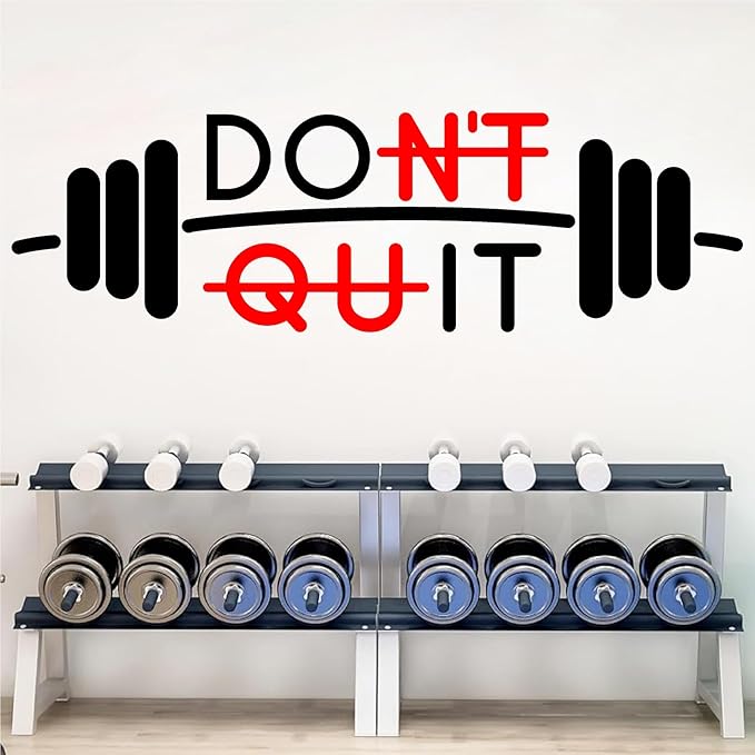 Gym Wall Decor Decals Inspirational Office Wall Decals Motivational Quotes Sign Art Stickers Home Gym Walls Art Signs Positive Sayings Vinyl Stickers for Teamwork Yoga Exercise Fitness Decor