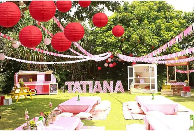 BEISHIDA 6-Inch Red Round Paper Lanterns Decorative Hanging Asia Chinese Japanese Paper Lanterns Lamp for Birthday Wedding Valentine's Day Anniversary Baby Shower Christmas Party Decoration（6 Packs）