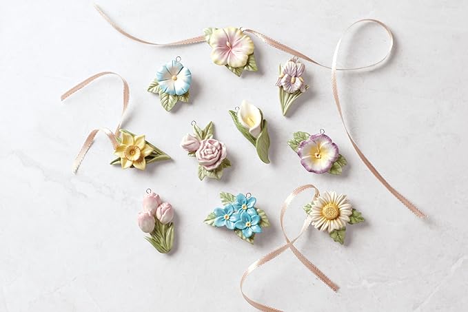 Lenox Celebrate Flowers 10-Piece Ornament Set, 0.50 LB, Multi
