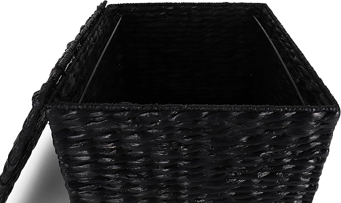 Rutledge & King File Cabinet, Seagrass Cabinet with Rolling Casters, Hanging File Organizer for Home and Office, Black (14 x 15 x 17 inches)