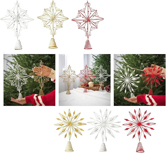 Irregular Christmas Tree Toppers Star Shape Tree Top Ornament Festival Accessory Home Adornment Star Ornament