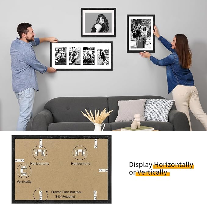 9x12 Oak Wood Picture Frams - Minimalist 9x12 Oak Wood Frames, 9"x12" Picture Frame Wood, Natural Solid Wooden Picture Frames for Wall Art Photo and Prints(3 Pack, Black)