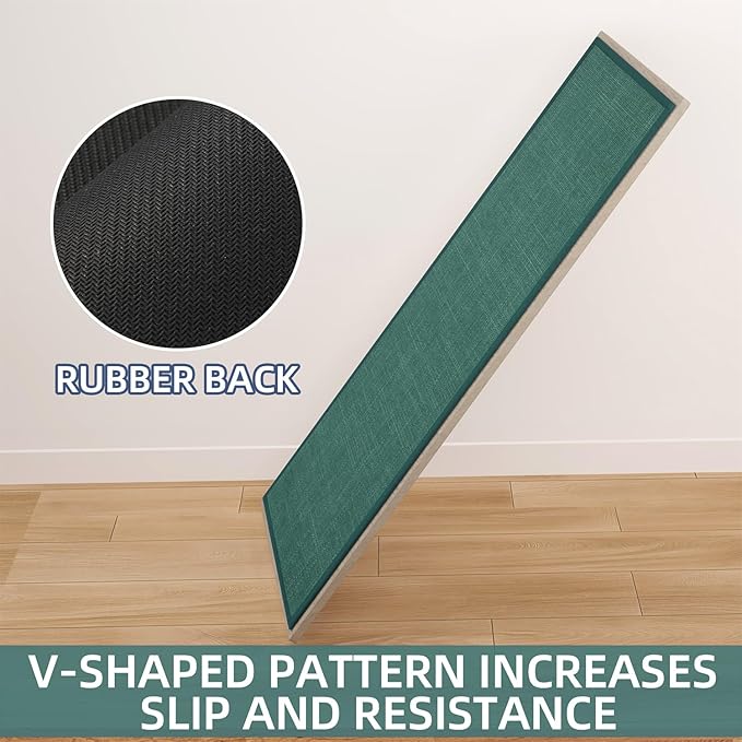 Kitchen Mat Set of 2 PCS, Christmas Cushioned Non Slip Rugs for Kitchen Floor, Absorbent Runner Comfort Standing Mats Washable for Kitchen, Office, Home (Green, 17.3"x47"+17.3"x30")