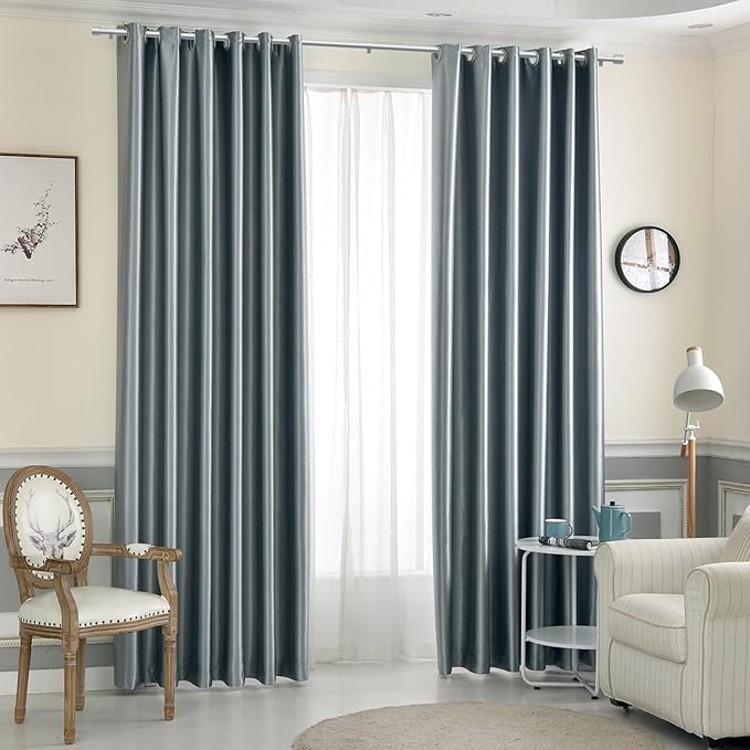 1” Diameter Silver Curtain Rods for Windows, 1 Pack 30-90 Inch Heavy Duty Window Rods, Long Adjustable Curtain Rod, Fits Most Standard Windows, Suitable for Bedroom, Living Room, Farmhouse