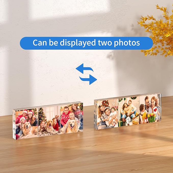 NIUBEE 4x10 Business License Frame, Clear Acrylic Panoramic Photograph Picture Frame with Gift Box Package