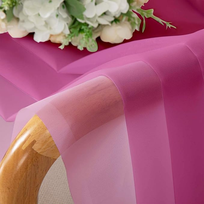 Lecloud Hot Pink Sheer Curtains 78 Inches Long 2 Panels, Rod Pockets Solid Voile Living Room Curtains for Bedroom Dining Room, Light Filtering Airy Modern Farmhouse Drapes, Each Panel 42" W x 78" L