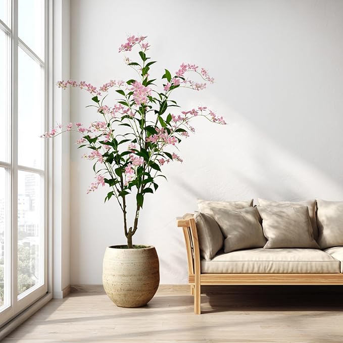 Artificial Tree Faux Jasmine Tree 6ft Tall Fake Jasmine Plant in Pot Fake Silk Tree Faux Plants Indoor