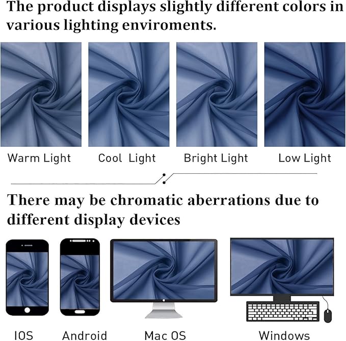 Lecloud Royal Blue Sheer Curtains 90 Inches Long 2 Panels, Living Room Curtains with Dual Rod Pocket, Voile Airy Sheer Drapes for Bedroom Window Treatments, Each Panel 42 X 90 Inch