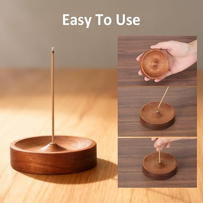 Incense Holder, Incense Holder for Sticks - Natural Wooden Incense Stick Holder, Incense Burner for Meditation Yoga Spa Room Decor