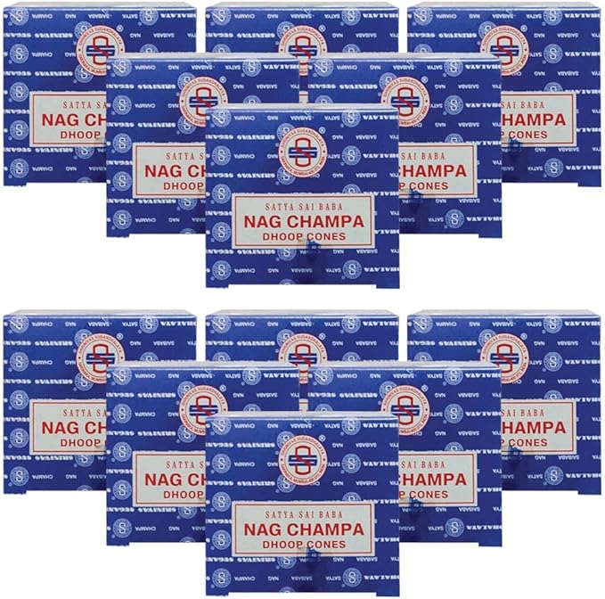 Nag Champa Incense Cones and Cone Incense Burner Bundle Insence Insense Satya Incense