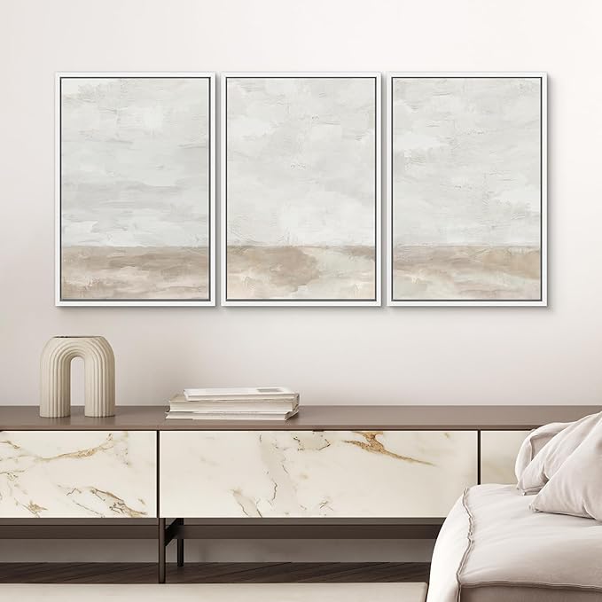 SIGNWIN Framed Canvas Print Wall Art Set Mountain Majesty Colorful Dawn Over Pine Forests Abstract Modern Art Decorative for Living Room, Bedroom, Office - 16"x24"x3 White