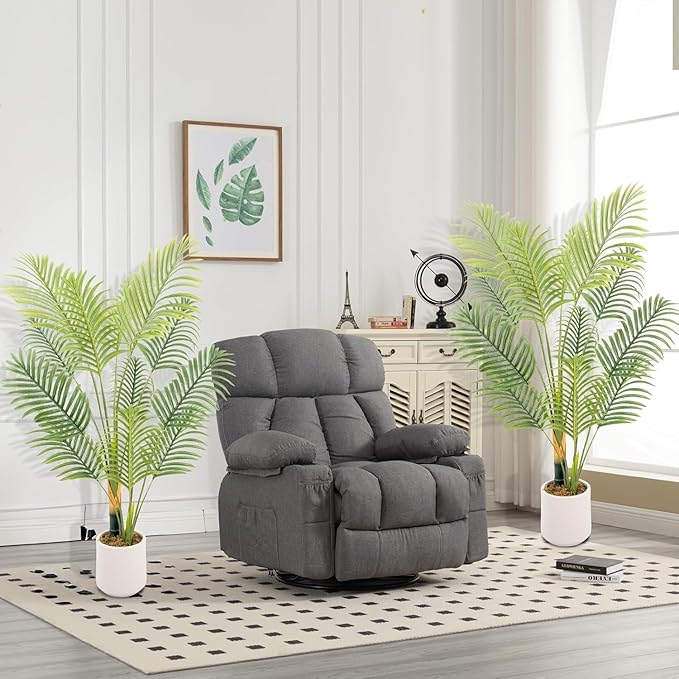 Artificial Fake Palm Tree 4FT 2Pack with White Planter & Free Moss, UV Resistant Artificial Palm Tree for Outdoors, Fake Plants for Poolside Home Room Decor, Faux Plants Outdoor Decor