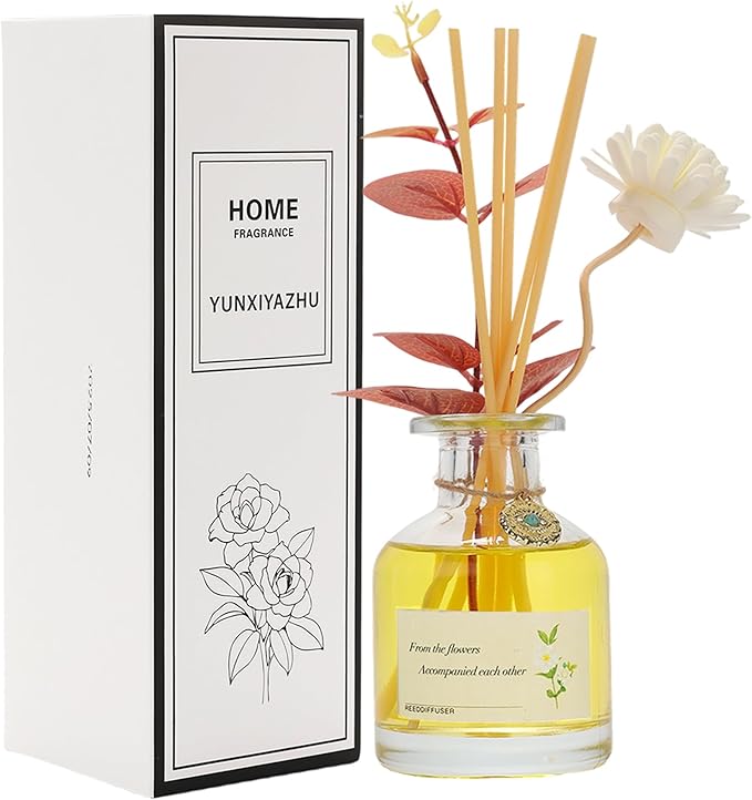 Gardenia Reed Diffuser (130ML) - Oil-Based Home Diffuser with Long-Lasting Luxury Fragrance, Elegant Decorative Glass Bottle & Aroma Sticks, Perfect for Living Rooms, Bedrooms & Bathrooms