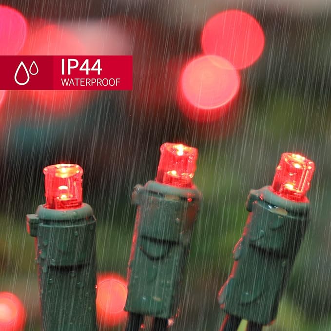 LAMPHOME 100 Count Red -String Lights - 21.6FT LED Christmas Lights, Mini led Lights for Indoor Outdoor Home Holiday Party Wedding Independence Day Decoration