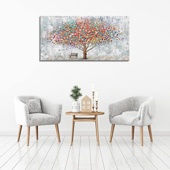 DZL Art H71175 Tree Wall Art Canvas Prints Wall Art Abstract Colorful Tree Painting Landscape Modern Artwork for Living Room Bedroom Office Home Wall Decoration Decor