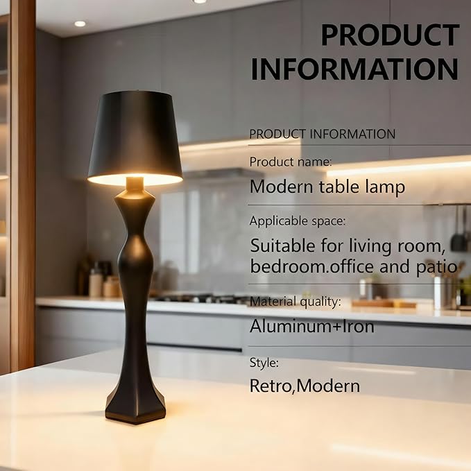 Cordless Table Lamp, Rechargeable Touch Lamp with 5200mAh Battery, 3 Color & Stepless Dimming, IP54 Waterproof Portable Night Light for Bedroom, Camping, Emergency, Ideal Gift for Women, Mom, Birthday