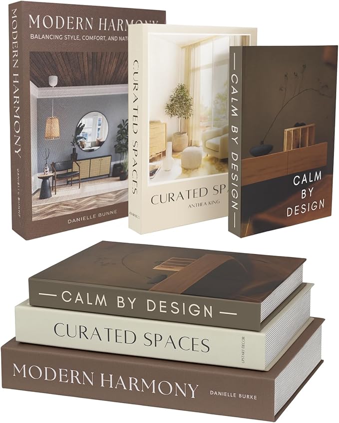 Modern Decorative Books For Home Decor - Set of 3 Faux/Fake Books For Decoration for Aesthetic Coffee Table Bookshelf Mantle Book Decor as Decorative Storage Boxes in Living Room Entryway Shelf Décor