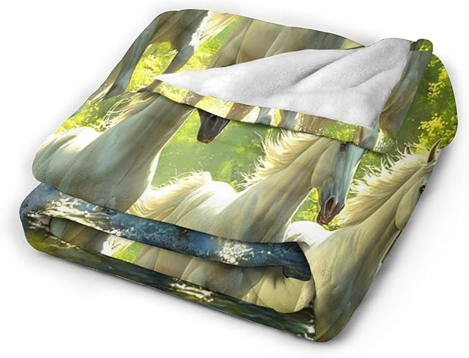 Tijuboni Horses Throw Blanket Horse Gifts for Girls Boys Women Men Kids Adults Soft Flannel Fleece Blanket for Couch Sofa Bed Home Decor 50"x60"