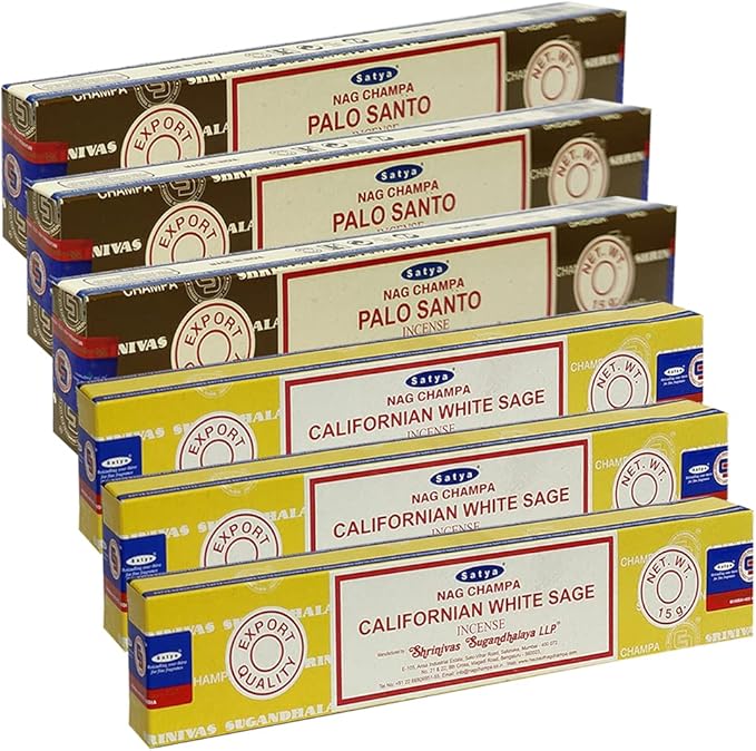 Palo Santo White Sage Incense Sticks & Holder Bundle Variety Pack from House of Nag Champa Incense Sticks and Trumiri