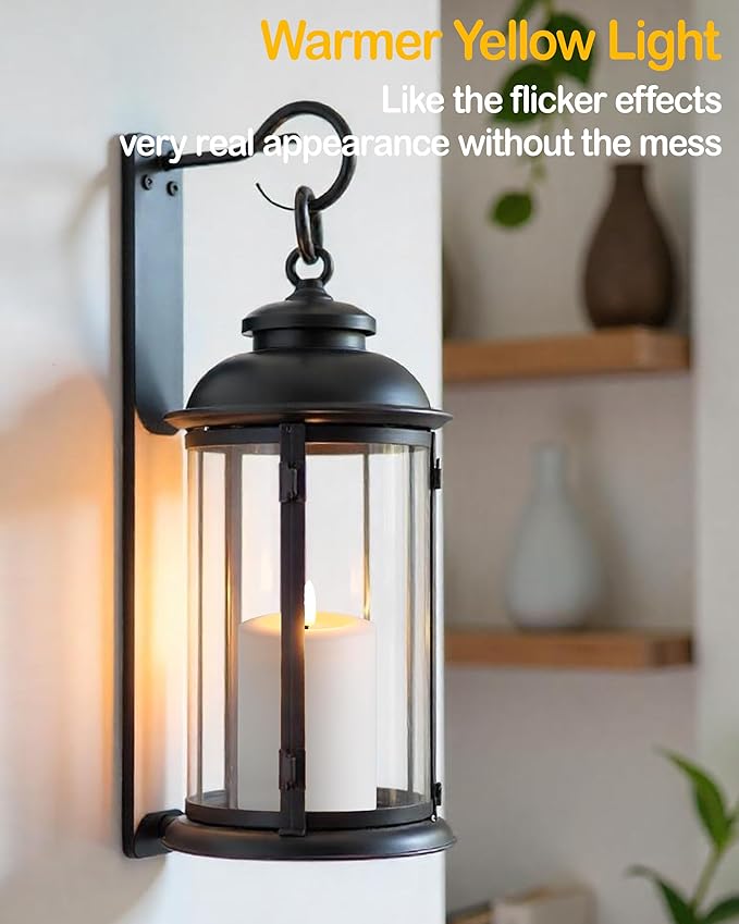 3"x4" Flickering Flameless Candles with Remote Timer, Real Wax, White Pillar Candles, Set of 3 Large LED Battery Operated Candles for Home, Fireplace, Centerpiece, Rustic and Farmhouse Decor