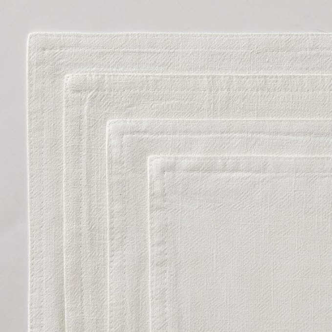 MIULEE Cream Linen Pillow Covers Pack of 4 Christmas Decorative Natural Solid Throw Pillow Covers Soft Accent Boho Farmhouse Couch Pillowcases Modern Home Decors for Living Room Bed Sofa 24x24 Inch