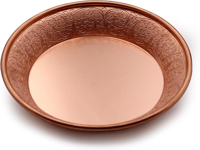 Copper Offering Prayer Ritual Bowl - Hand-Hammered Brass Decorative Plate Great for use Smudging, Incense Burner Holder,Candle Dish, Ash Catcher,Jewelry Dish,keys Basket
