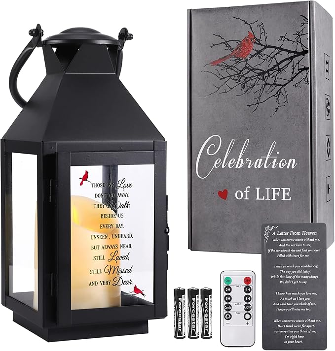 Memorial Lantern, Sympathy Gifts for Loss of Mom/Dad/Loved One, Bereavement Gifts, in Memory of Loved One Gifts, Remembrance Gifts for Loss, Celebration of Life, Memorial Gifts, Funeral Gifts
