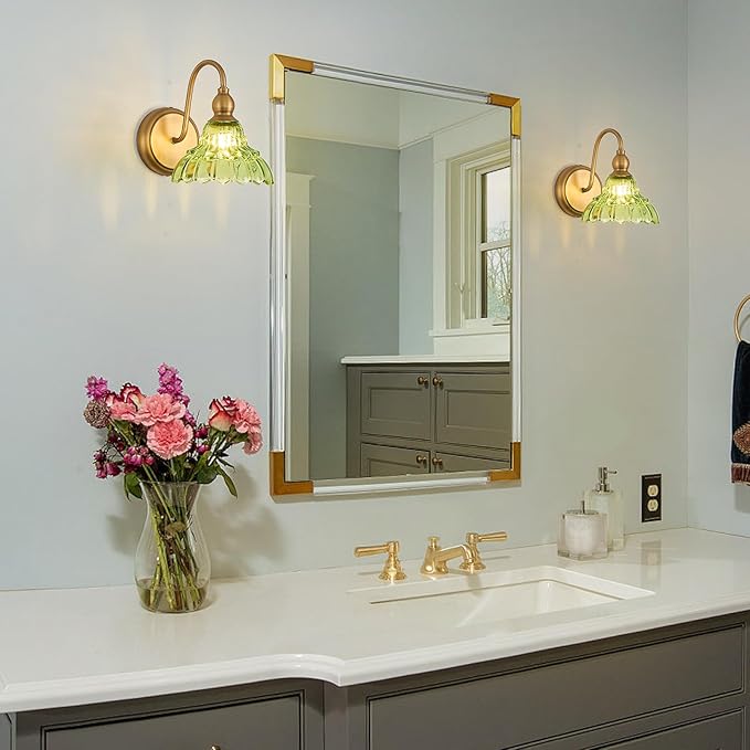 Vintage Bathroom Wall Sconces Green Bedroom Wall Light Fixtures Vanity Lights for Hallway