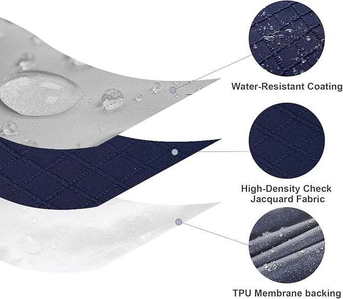 Genina Waterproof Seat Covers for Dining Room Chairs Covers Dining Chair Slipcovers Protector, No Rear Covers (Navy Blue, 6 Pcs)