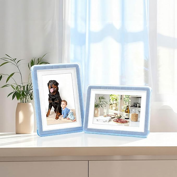 5x7 Picture Frame, Clear Acrylic Photo Frame with White Mat for 4x6 Photos, One-Piece Shatterproof Tool-Free Design, UV-Resistant Waterproof Tabletop Frame for Home Office Decor with 10-Year Warranty