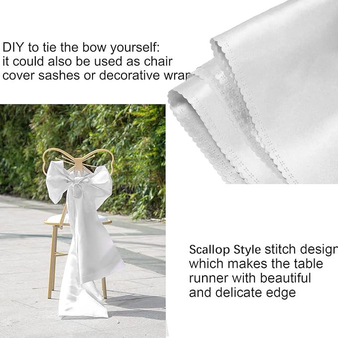 12 Pack Silver Table Runners, Satin Table Runner 12x108 Inches Long, Silk and Smooth Fabric Table Runner for Halloween,Christmas,Wedding, Parties, Banquets, Events Decoration