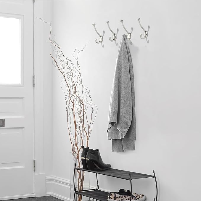 khtumeware The 5 Pack zinc Alloy Brushed-Satin-Nickel Coat Hook is Suitable for bathrooms, Behind Doors, bedrooms, corridors, and is a Towel Robe Silver Hooks for Both Household and Commercial use