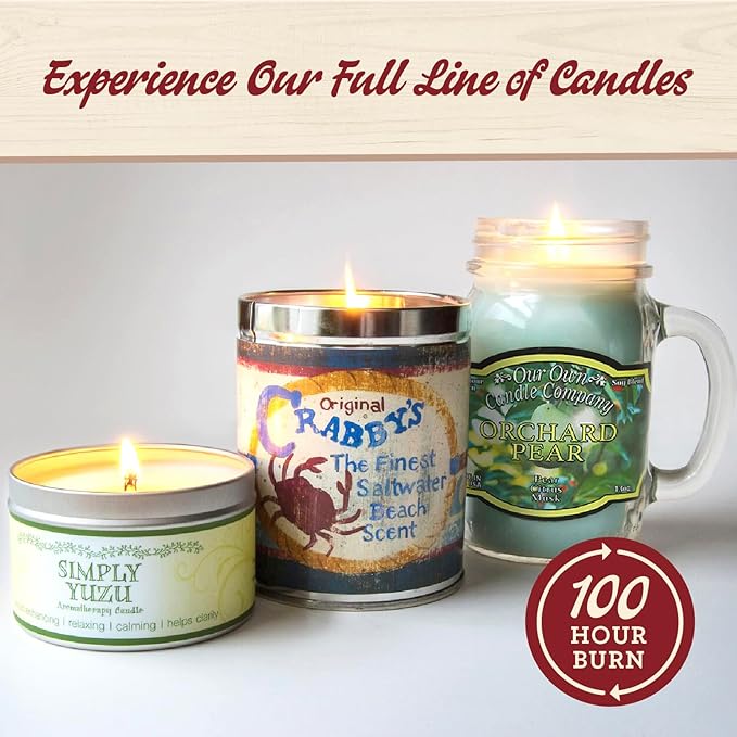 Our Own Candle Company, Strawberry Melon Scented Mason Jar Candle, 100 Hour Burn Time, Made in The USA - 13 Ounces