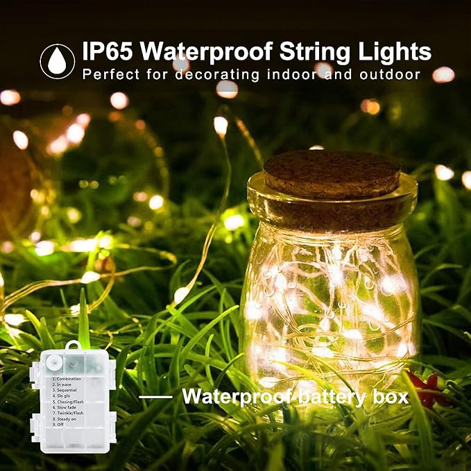 Upgraded 4Pack 280Ft 800 LED Fairy Lights Battery Operated with Remote & Timer, Waterproof Christmas String Lights Outdoor Indoor, Battery Twinkle Lights for Bedroom, Xmas, Parties, Tree, Garden Decor