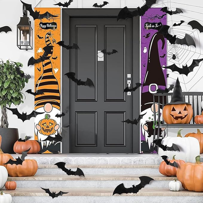 Halloween Decorations Scary Bat Wall Stickers Decor Supply Black Bats Wall Wall Decor for Fireplace Ceiling Kitchen Bedroom Living Room Décor 60 Pcs Bat Wall Stickers Decals Halloween Party Supplies
