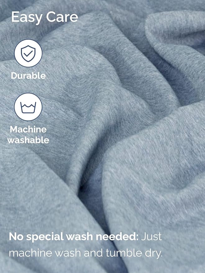 Extra Deep Twin Sheet Set - 4 Piece Breathable and Cooling Sheets - Hotel Luxury Bed Sheets Set - Easy Fit - Soft, Wrinkle Free and Comfy Sheets Set - Heathered Blue Sheet Set with Extra Deep Pockets