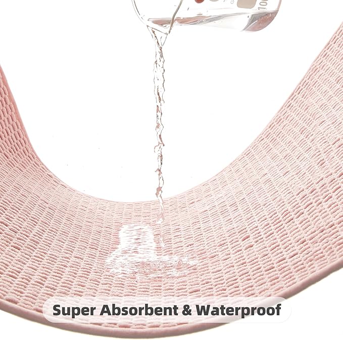 Bathroom Runner Rugs, Long Bath Mat Runner Washable Thin Quick Dry Low Pile Bathroom Runner Rugs Non Slip, Pink 24"x70"
