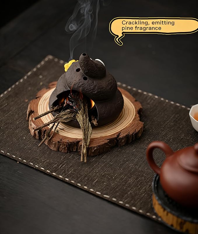 Handmade Poop-Shaped Ceramic Incense Burner - Funny Aromatherapy Decor, Stress Relief Gift, Home Fragrance Holder for Desk, Relaxing Mood