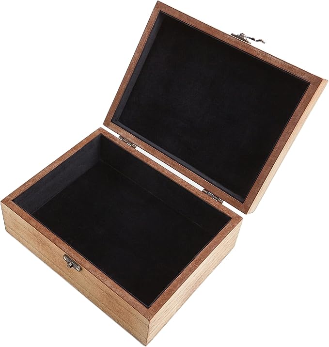 Let's Make Memories Personalized Wooden Keepsake Box With Hinged Lid - Wood Memento Box - Decorative Storage - Home Decor - For Couples, Wedding, Newlyweds - Laser Engraved - Couple's Heart