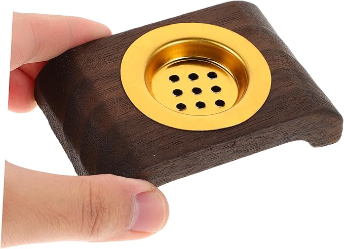 VALICLUD Modern Minimalist Wooden Incense Burner Holder with Tray Small Space-Saving Middle Eastern Arabian Charcoal Burner and Ash Catcher for Home Decor and Aromatherapy