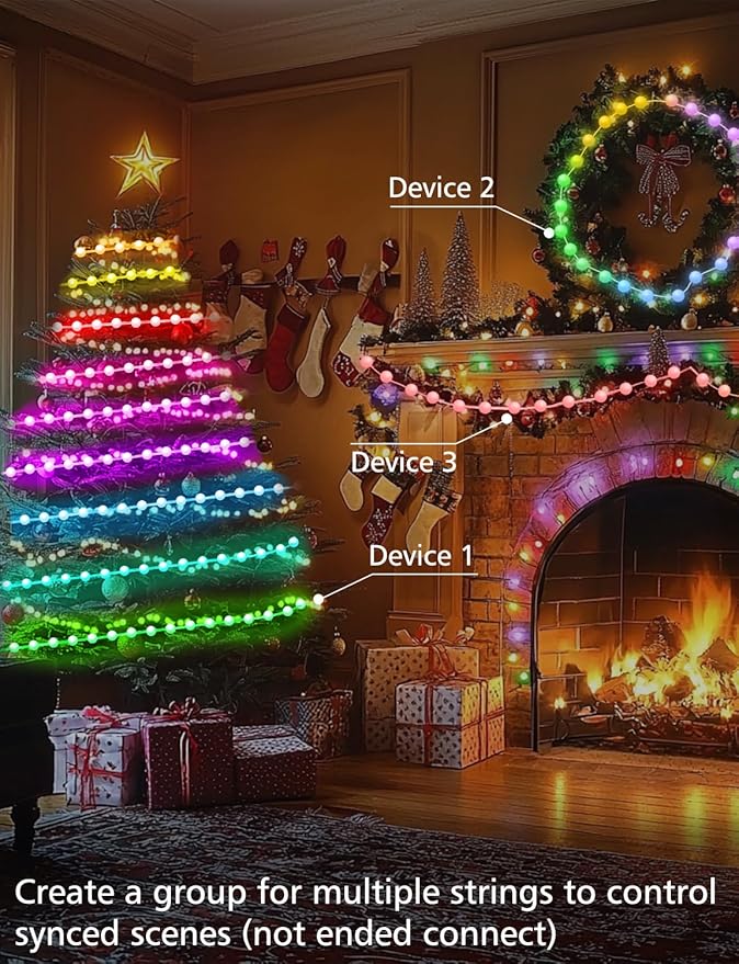 Smart Color Changing Globe String Lights, 33Ft 16 Million Colored Fairy Lights Plug in APP & Remote Control DIY Music Sync Twinkle Light for Bedroom Classroom Christmas Decor Christmas Gift
