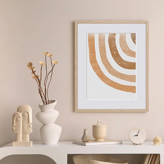 12x16 Picture Frame Wood - 12 x 16 Poster Frame, 12 16 Oak Wood Picture Frame, 12 By 16 Frame, 12 x 16 Frame, 12x16 Picture Frames for Wall(3 Pack, Beige)