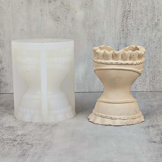 Wedding Dress Vase Cement Clay Mold Plaster Flower Pot Silicone Mold Concrete Succulent Flowerpot Pen Holder Epoxy Resin Mold